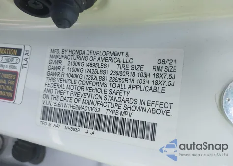 2021 Honda Cr-V 2Wd Ex from USA, damaged, VIN 5J6RW1H52MA013533